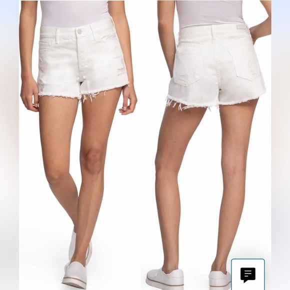 21. Blank NYC Hi Rise Rigid Distressed Shorts in White, Size 31 - Picture 2 of 16